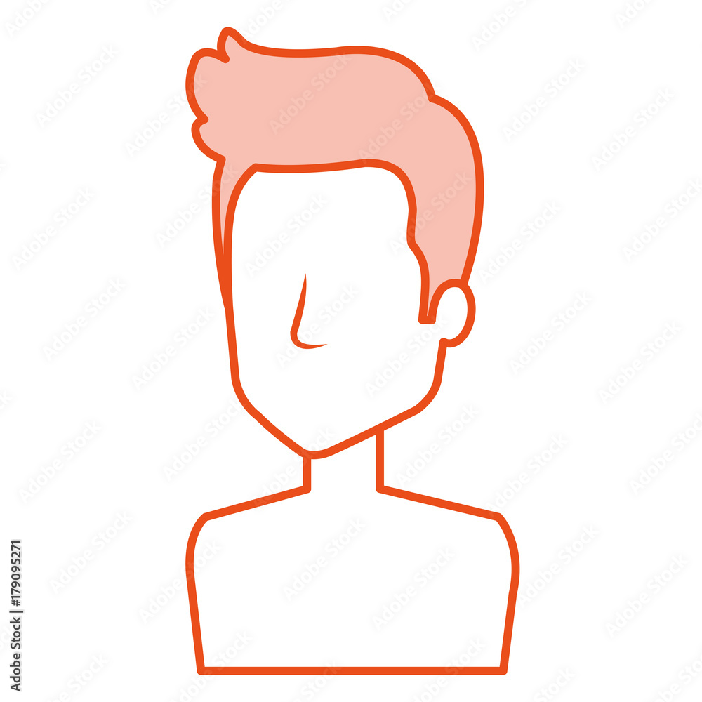 young man shirtless avatar character vector illustration design