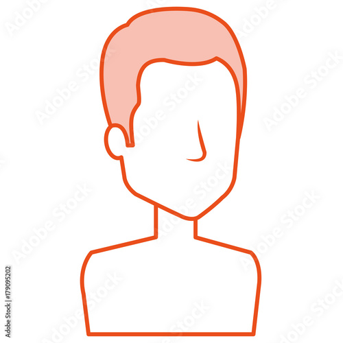 young man shirtless avatar character vector illustration design