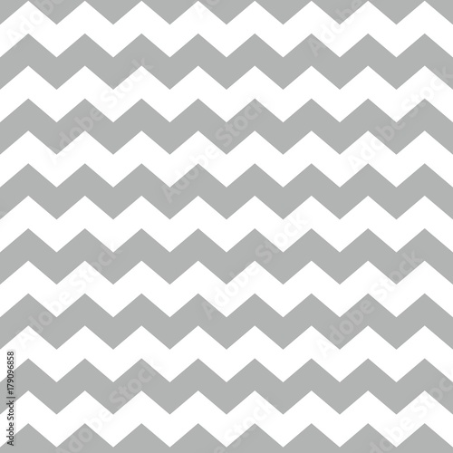 Tile vector pattern with grey zig zag on white background