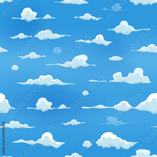 Seamless Clouds On Blue Sky Background
