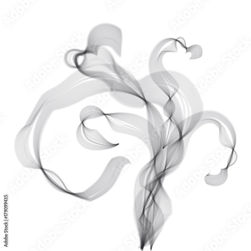 Abstract steam and smoke vector illustration. Abstract sophisticated curve pattern. Motif for card, invitation, header print and web design.