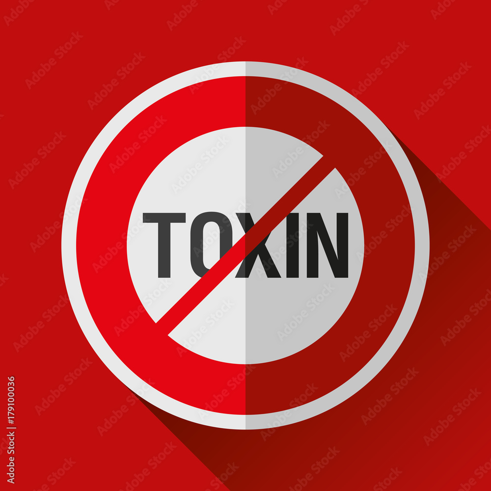Warning sign, stop toxin icon in flat style, vector design danger illustration for you project Warning sign, stop toxin icon in flat style, vector design danger illustration for you project