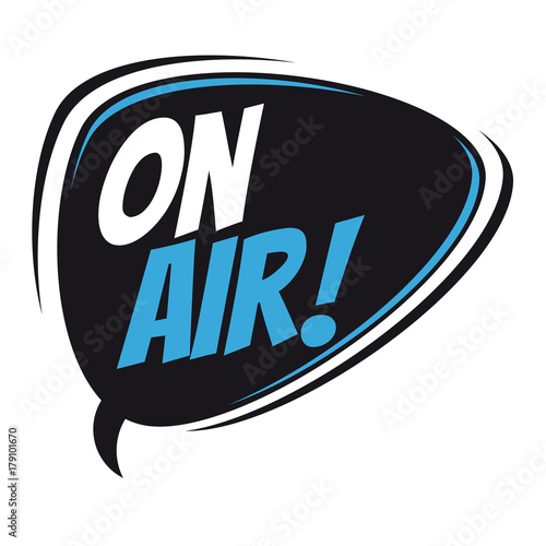 on air retro speech bubble