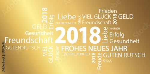 word cloud with new year 2018 greetings