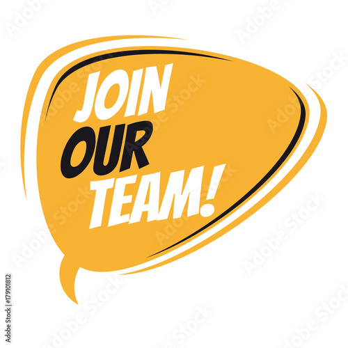 join our team retro speech balloon