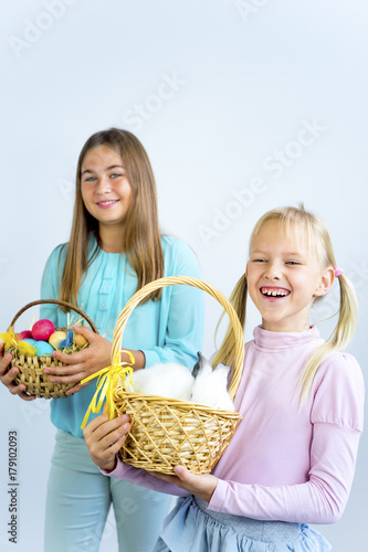 Girls with easter bunny