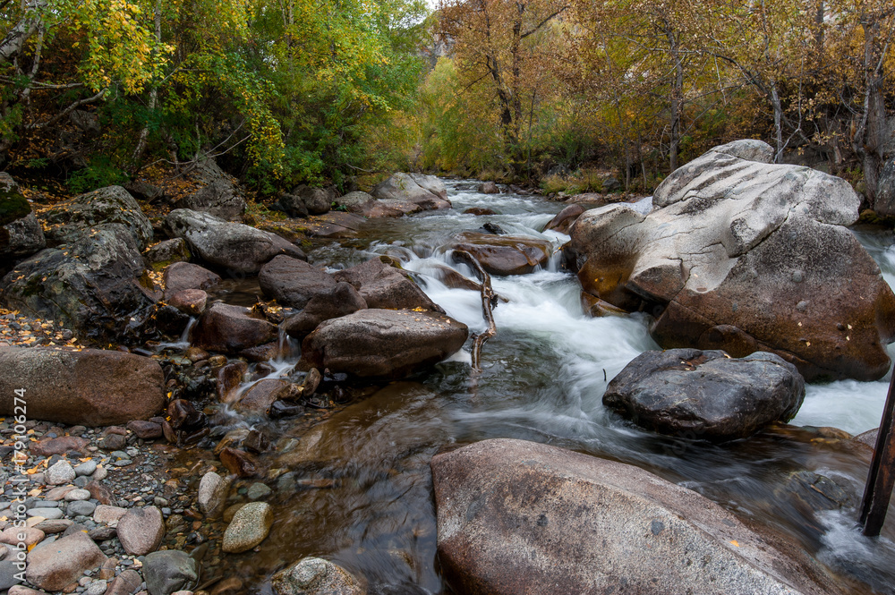 magnificent views of the mountain river with rocky shore magnificent views of the mountain river with rocky shore