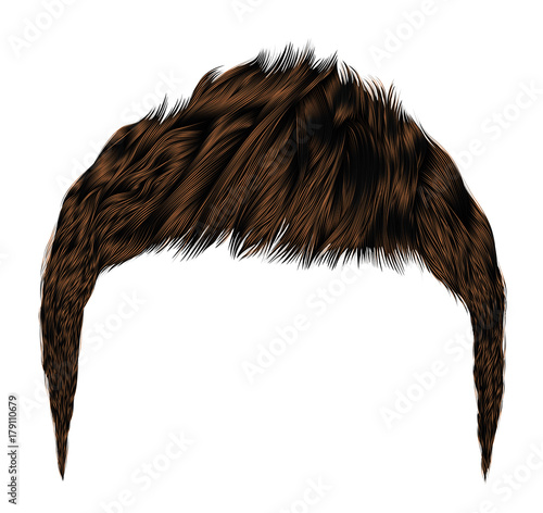trendy man hairs.brunette brown color.beauty style.realistic  3d .