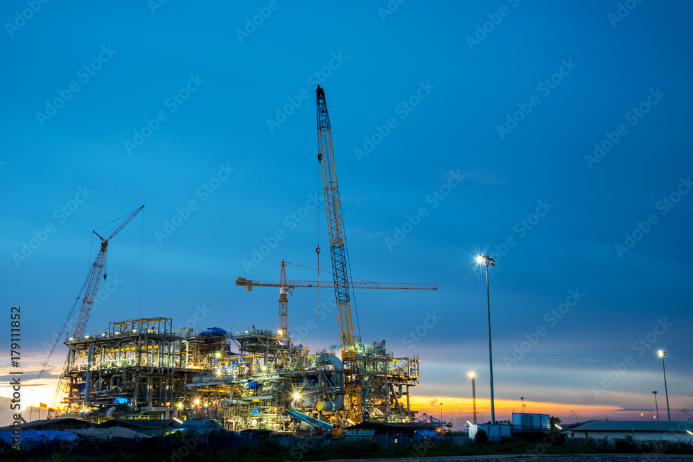 Industrial design oil refinery plant on plaform Industrial design oil refinery plant on plaform