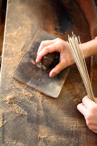 Colored incense sticks photo