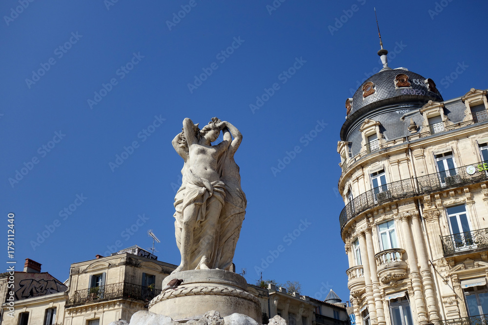 Fontaine des trois grâces à Montpellier, France