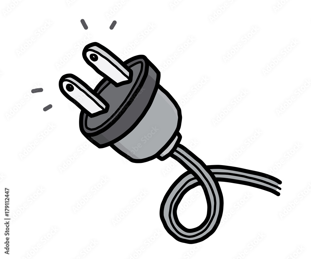 plug / cartoon vector and illustration, hand drawn style, isolated on white  background. Stock Vector | Adobe Stock