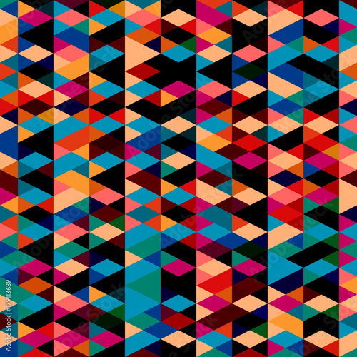 Wallpaper Mural pattern with triangles . Abstract background in bright colors Torontodigital.ca