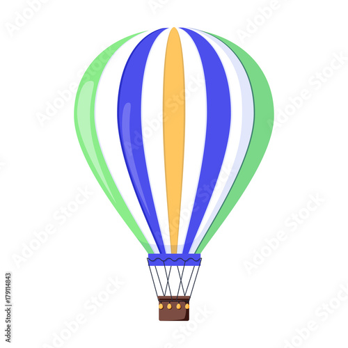 Hot air balloon icon. Cartoon illustration of hot air balloon vector icon for web design