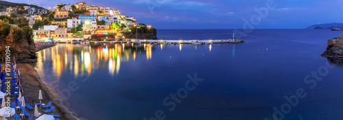 Bali, Greece, Crete, evening in a bay, panorama.