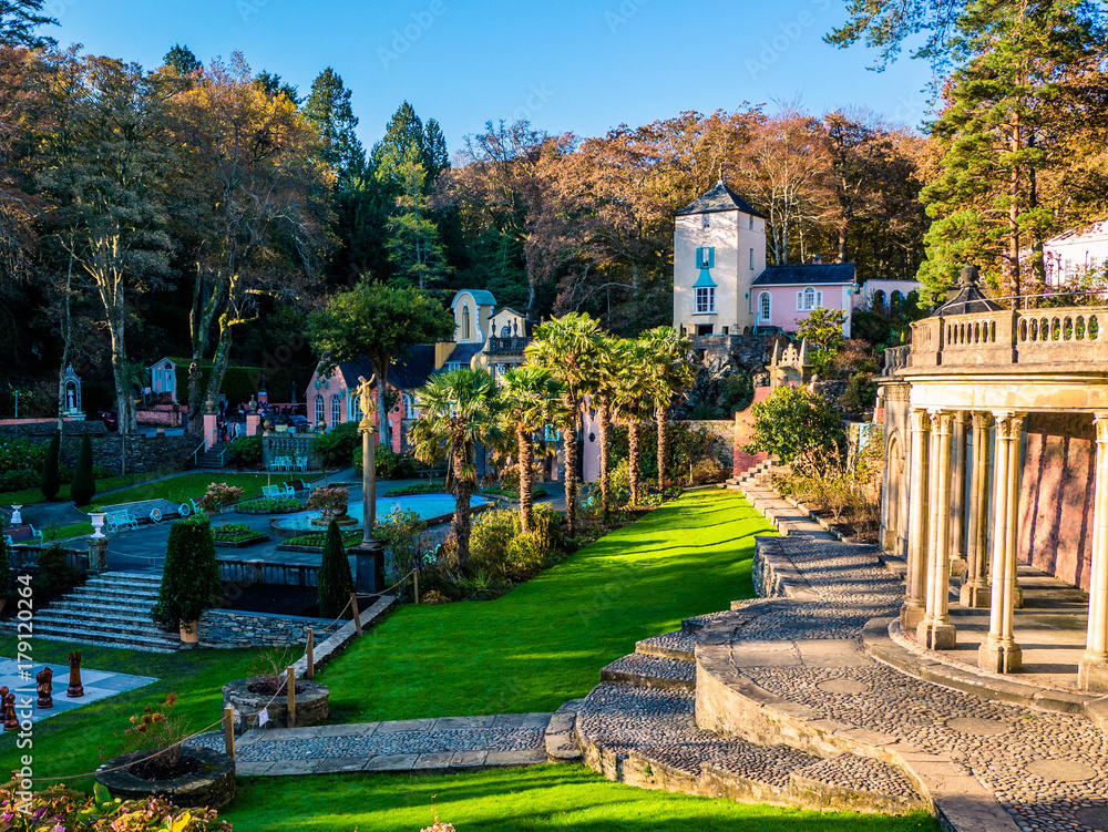 View across the Central Piazza at Portmeirion