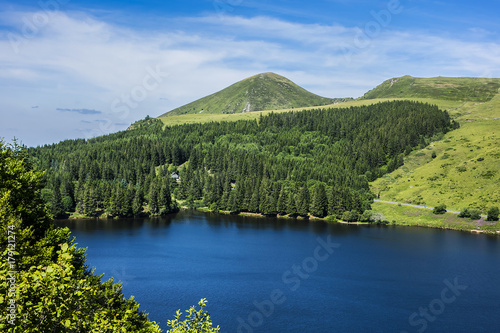 View of Lake Guery. Lake Guery is a mountain lake of volcanic origin located in Monts Dore, in the heart of the Massif Central. It is the highest of the Auvergne lakes. Auvergne-Rhone-Alpes. France. © dbrnjhrj
