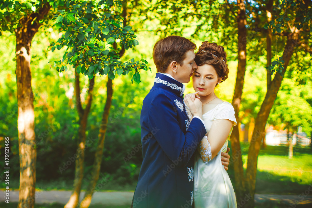 Couple in beautiful suits