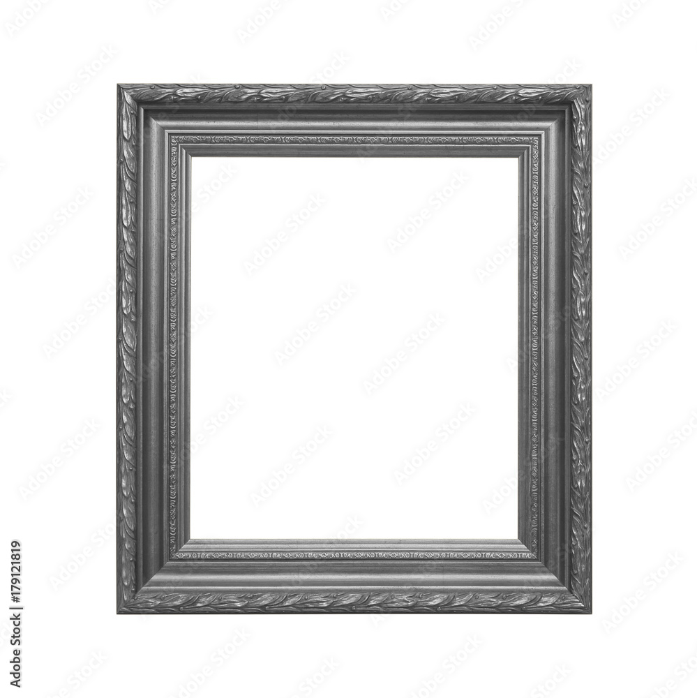 The antique gray frame on the white background The antique gray frame on the white background