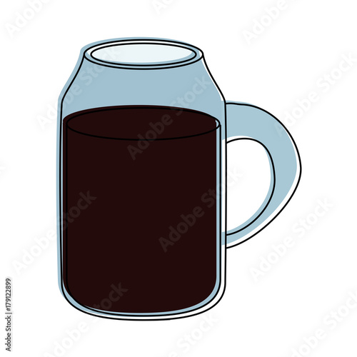 coffee in glass cup beverage icon image vector illustration design 