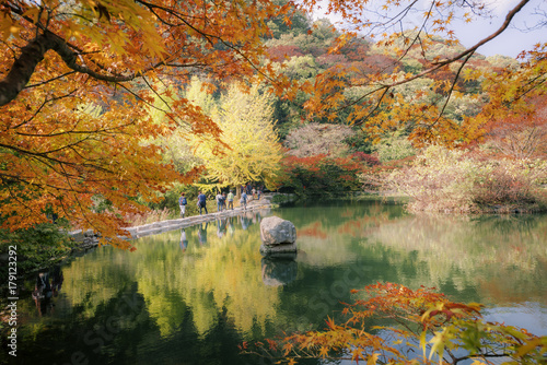 Autumn at baekyangsa temple in South Korea.