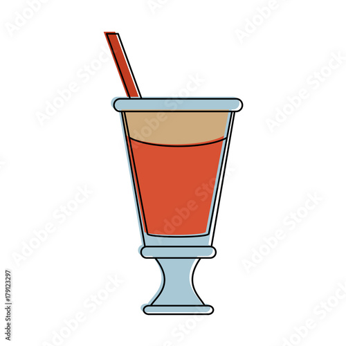 milkshake with whipped cream icon image vector illustration design 