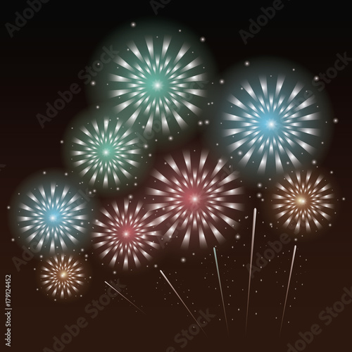 Fireworks and celebration icon vector illustration graphic design