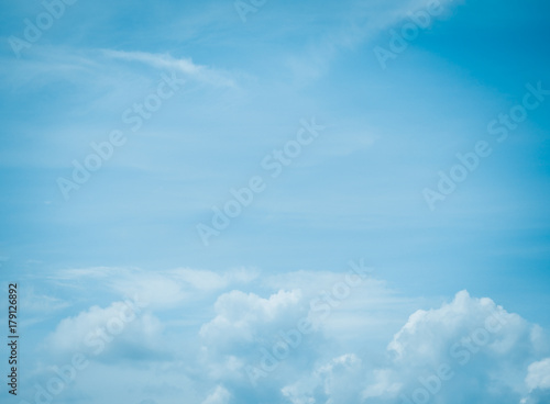 Fantastic soft white clouds against blue sky  Used for background