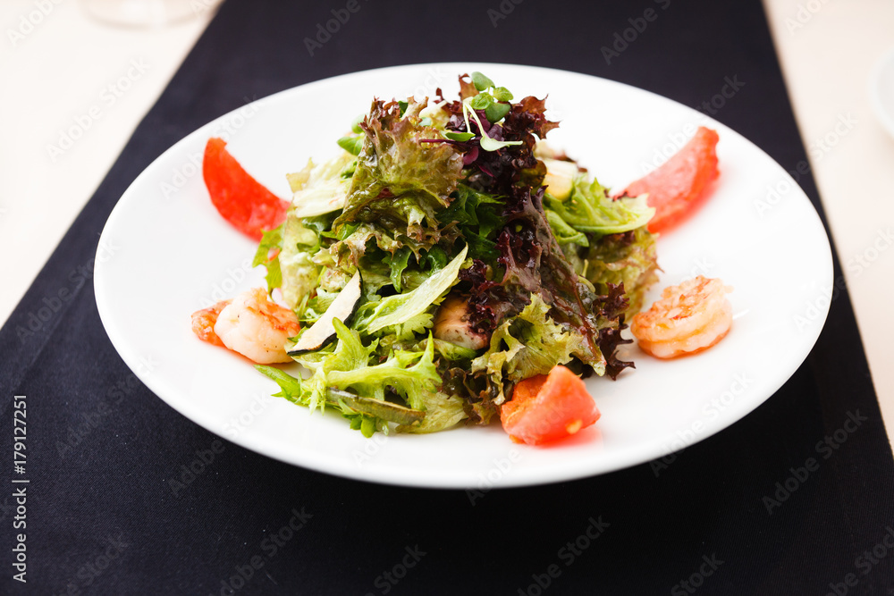 Greek salad with shrimp