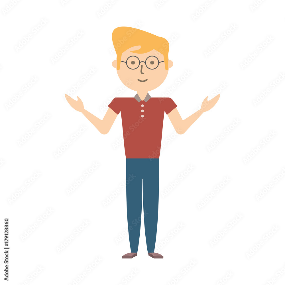 colorful  teacher man over white background  vector illustration