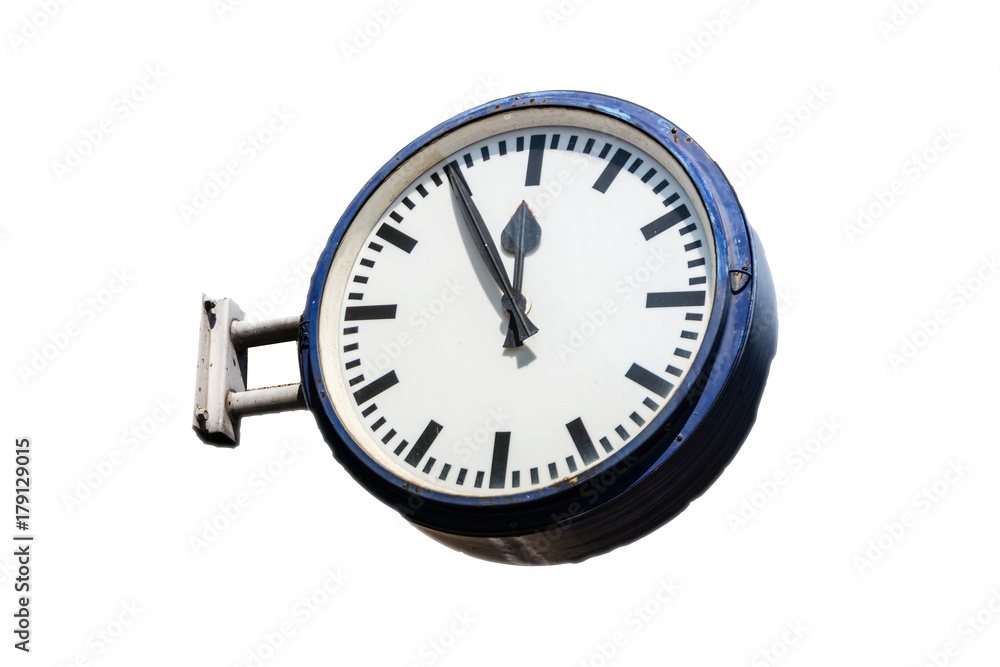 Uhr isoliert 5 vor 12 Uhr isoliert 5 vor 12
