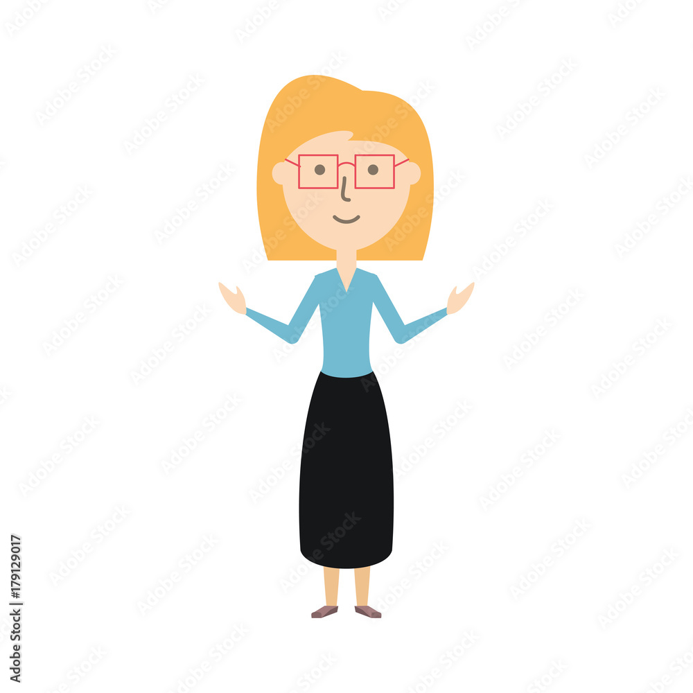 colorful  teacher woman  over white background  vector illustration