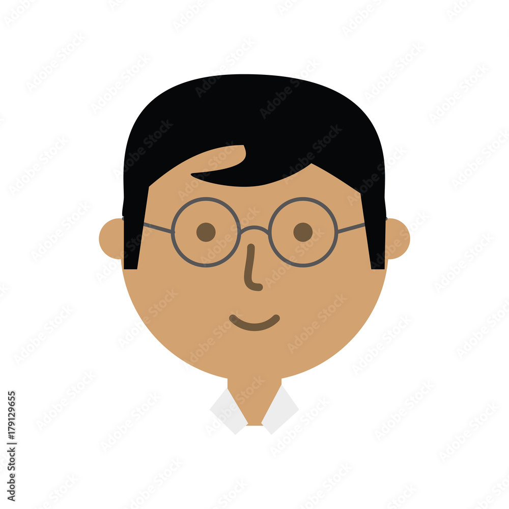 colorful  man face over white background vector illustration