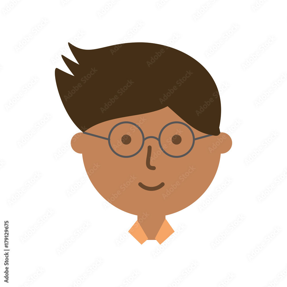 colorful  man face over white background vector illustration