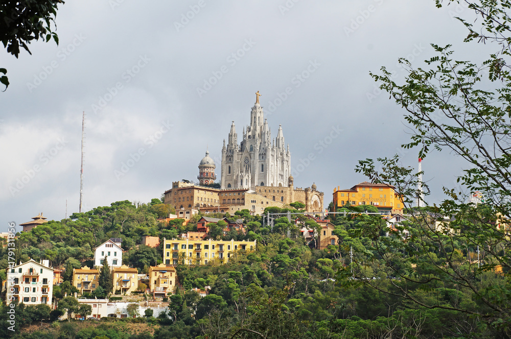 Church of the Holy Heart on Mount Tibidabo in the outskirts of Barcelona. Church of the Holy Heart on Mount Tibidabo in the outskirts of Barcelona.