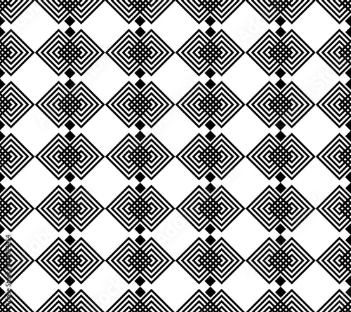 Wallpaper Mural Vector seamless pattern. Black and white Repeating geometric square pattern Torontodigital.ca