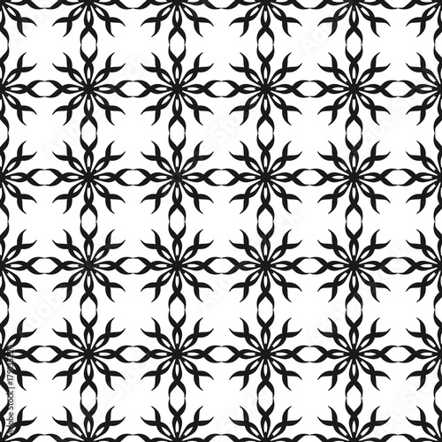 Vector seamless pattern. Black and white Repeating geometric pattern