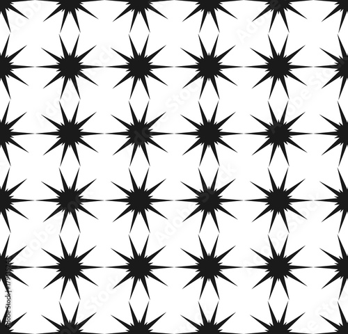 Vector seamless pattern. Black and white Repeating geometric star pattern