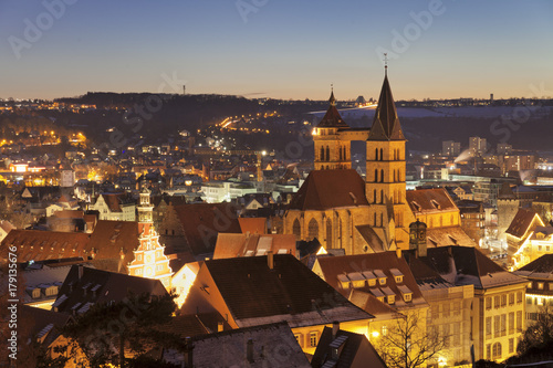 Old town of Esslingen with St. Dionys church and townhall, Esslingen, Baden-Wurttemberg, Germany photo