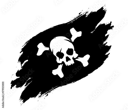 Pirate flag grunge illustration