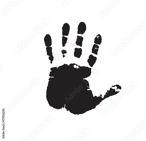 Human hand print isolated on white background. Vector illustration, icon, clip art.