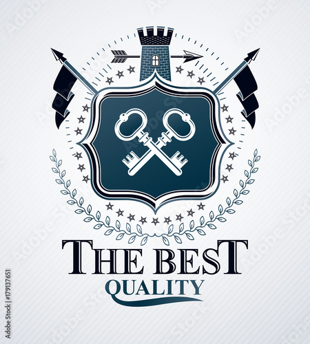 Retro vintage Insignia. Vector design element.