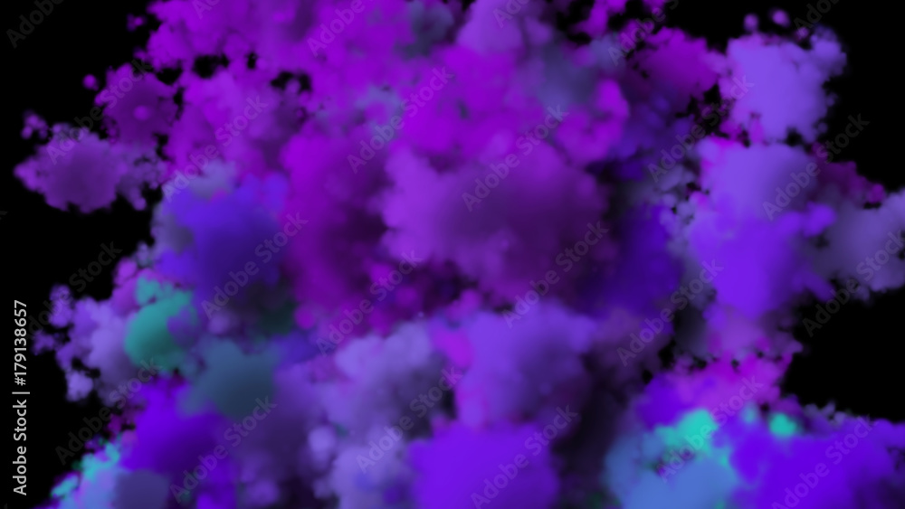 Colorful smoke on dark background. 3d rendering Colorful smoke on dark background. 3d rendering