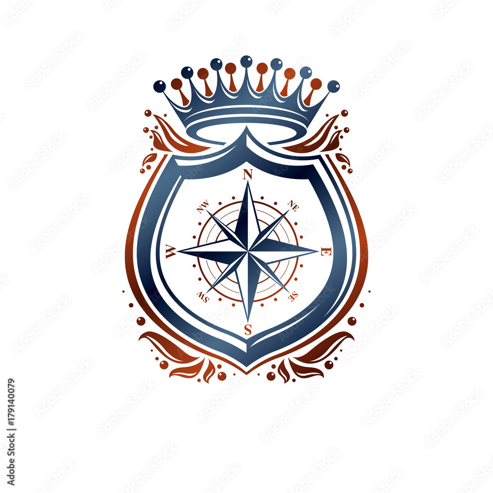 Coat with store compass logo