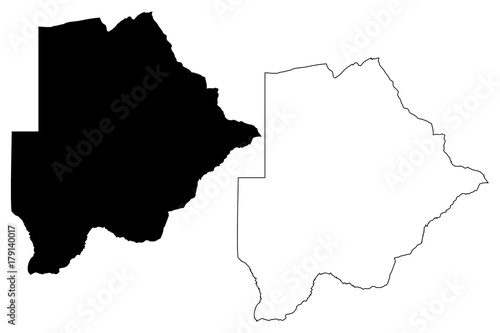 Botswana map vector illustration  scribble sketch Botswana