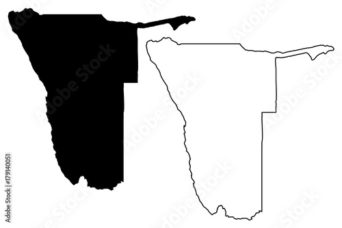Namibia map vector illustration, scribble sketch Namibia