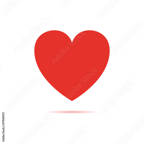 red heart design icon flat photo