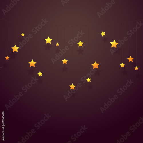 Vector illustration, stars on string