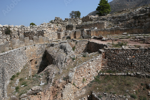 Ruins of Mycenae city, Mikines, Peloponnese, Greece photo