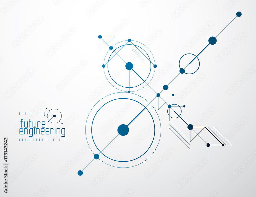 Technical plan, abstract engineering draft for use in graphic and web ...